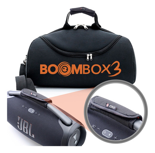 Kit Bolsa P/ Jbl Boombox 3 + Protetor De Alça Ombro Exclusiv