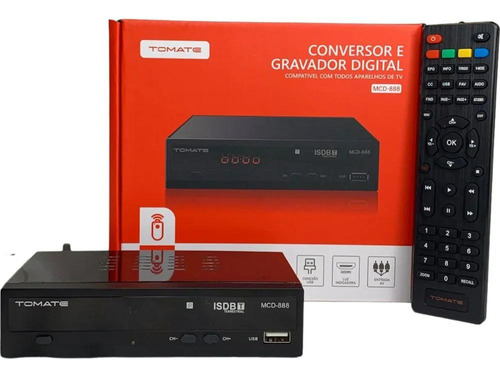 Conversor Digital Hd E Gravador Tomate Tv Digital Com Visor 