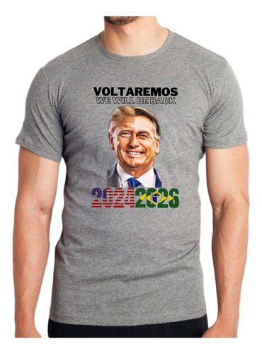 Camiseta Camisa Masculina Presidente Bolsonaro Trump Direita