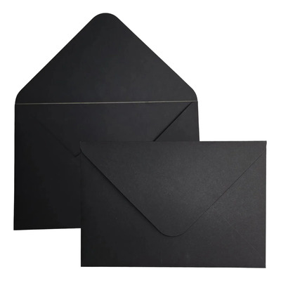 25 Sobres Cartulina Mate 200g 14.5x22cm 1\u002F2 Media Carta - Negro | Envío gratis