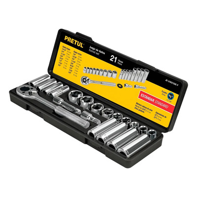 Juego 21 Dados Estandar, Matraca Y Extensiones 3\u002F8'' | Envío gratis