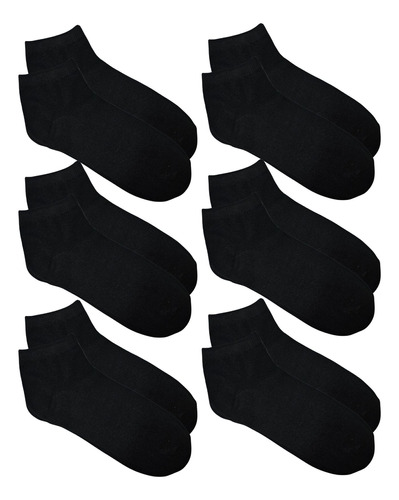 6 Pares Calcetines Negro Corto Calcetas Sport 40 A 43