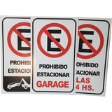 Cartel Prohibido Estacionar. 30x50cm Alto Impacto De 1.5mm 