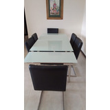 Comedor Extensible, Mesa En Vidrio, 6 Puestos