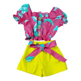 Conjunto Infantil Cropped Verao Roupa Modinha Carnaval