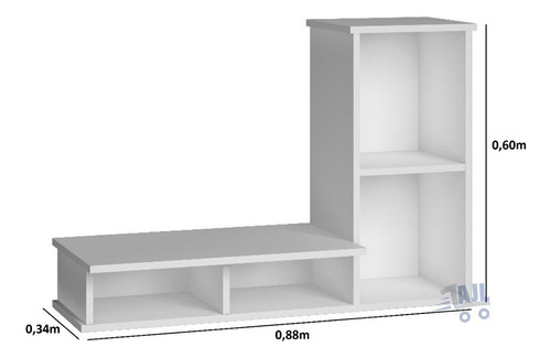 Ajl Armário Para Tv Notebook Microondas Penteadeira Suporte Cozinha De Parede Cor Branco