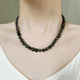 Choker Colar Gargantilha Pérolas Negras Água Doce Barrocas