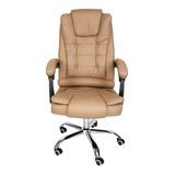 Cadeira De Escritório Best Chair Confort Cpb Ergonômica  Bege Com Estofado De Pu