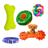 4 Brinquedos Para Cachorros Kit Pet + Coleira Brinde Grátis