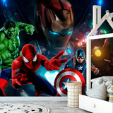 Papel Adesivo Quarto Menino Avengers Vingadores 2,00 X 1,00 Cor Papel De Parede Super Herois Para Quarto