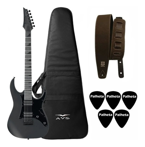 Guitarra Ibanez Grgr131 Ex Bk Black Flat Preta + Kit