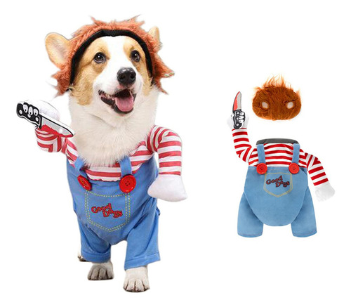 Fantasia Cosplay De Halloween Pets Dog Deadly Doll Chucky .