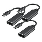 3×cabo Adaptador Usb Tipo-c Hd Vídeo Fêmea 4k Exbom U3v-x40