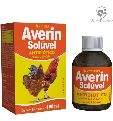 Averin Solúvel Suplemento Mineral Antimicrobiano Aves 100 Ml