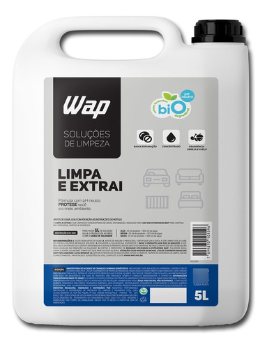 Detergente Concentrado Limpador Estofado Extratora Wap 5l