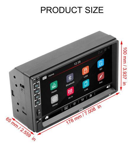 Swm-n7 2din 7 Radio De Coche Pantalla Táctil Estéreo Mp5