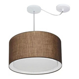 Lustre C/ Desvio De Centro Md-4313 Cupula Tec 45x30cm Cafe