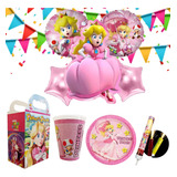 Princesa Peach Set Decoración Fiesta Cumpleaños 20 Niños