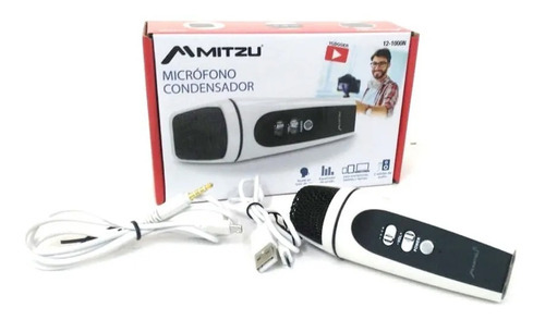 Mitzu Micrófono Condensador Para Vlogger Color Blanco