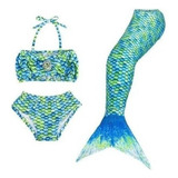 Bañador De Niña Bikini 3 Piezas Diseño Cola Sirena A