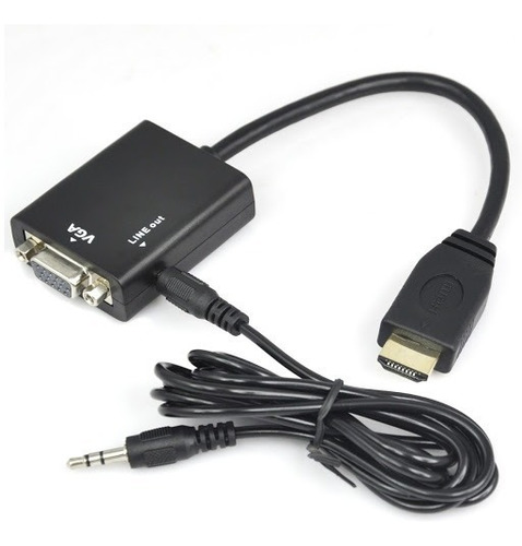 Cable Convertidor Hdmi A Vga + Audio 3.5 Stereo