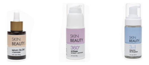 Pack Glow Serum + Crema Antiage + Espuma Skin Beauty 3u