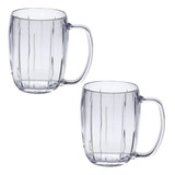 Kit 2 Caneca Acrílica Cristal 750ml Transparente Paramount