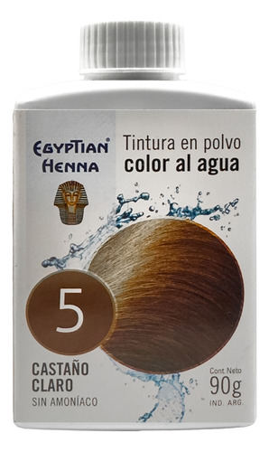 Egyptian Henna Al Agua X 90 G Tono 5 - Castaño Claro