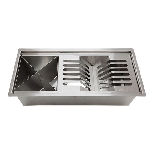 Calha Canal Organizador Gourmet Úmida Escorredor Inox Tubrax