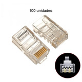 100 Conectores Rj-45 Plásticos Para Cable Utp Cat 6