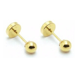 Aros Abridores De Oro 18k Modelo Bolitas Aritos Bebe 3mm