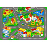 Alfombra Infantil  Autopista 95x133 Cm Multicolor