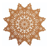 Quadro Mandala 30cm Em Mdf Crú + Supla 30cm Mod - Mdm001