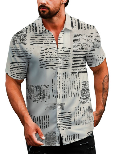 Camisa Manga Corta Hawaiana Strech Moda Hombre Shendy Vendy 