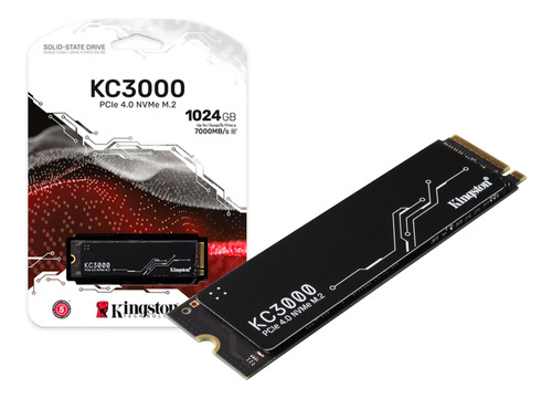 Ssd 1024gb 1tb Kingston Kc3000 M.2 2280 Pcie 4.0 Nvme Velocidade De Leitura 7000mb/s E Gravação 6000mb/s Gen 4x4 Nand Tlc 3d