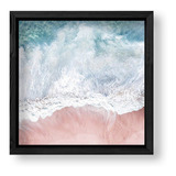 Cuadros Modernos 20x20 Box Negro La Playa Pink Blue