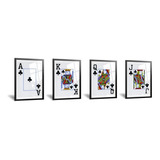 Cuadros Cartas Poker Trebol - 20x30 Cm - Calidad Premium