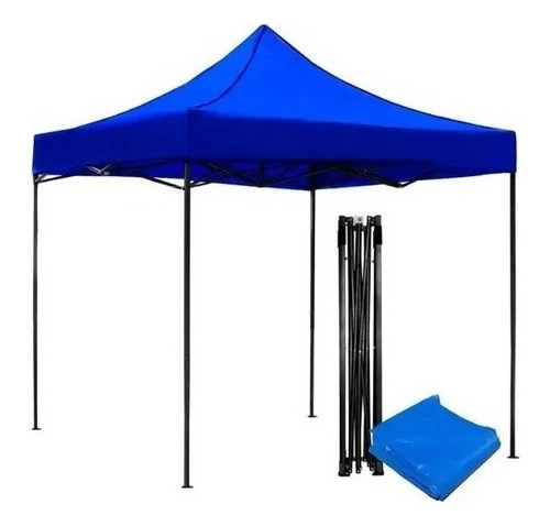 Toldo Plegable Azul De Acero Inoxidable 3x3