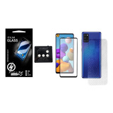 Kit Completo Película Carbono, 3d E Câmera Para Galaxy A21s