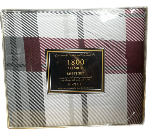 Sabanas 1800 Hilos Premium Estampada, King Size Ultra Soft Color 1003