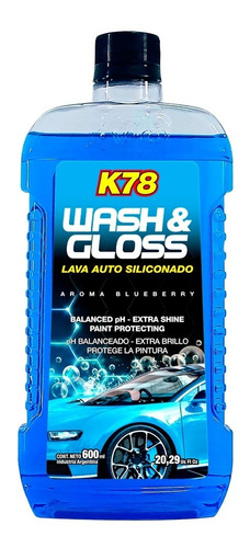 Shampoo Siliconado K78 Lava Auto Autos Maximo Brillo 600cc