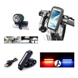 Kit Lampara Bicicleta 5000 Lumens Trasera C/ Agua Y Soporte