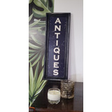 Cuadro Vintage Antiques Cartel Personalizado Antiguedades