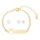 Pulseira Infantil Minnie Folheada A Ouro 18k Envio Imediato