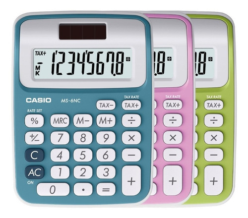 Calculadora Escritorio Casio Ms-6nc 8 Digitos Pila Solar