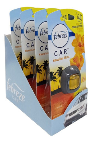 Pack X4 Aromatizante Para Auto Febreeze Cars -hawaiian Aloha Fragancia Hawaiian Aloha