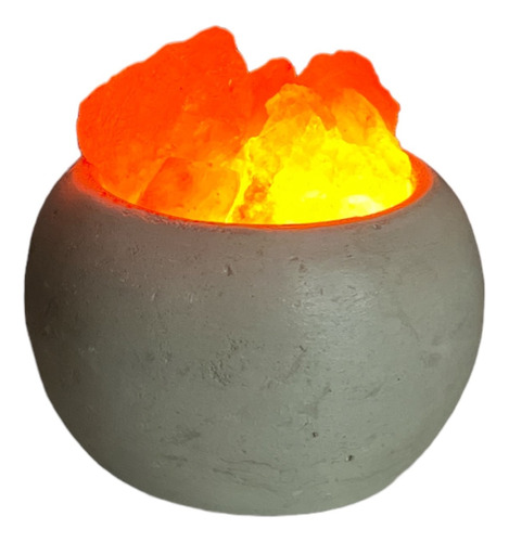 Lampara De Sal Himalaya - Cuenco Cemento Selene 11x8 Cm