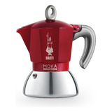 Cafetera Bialetti Moka Induction 6 Taza Manual Roja