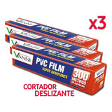 Film Pvc Alusa Plast 300 Metros Cortador 3 Unidades