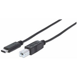 Cable Usb-c A Usb-b, 2.0, 480 Mbps, 1m, Negro.